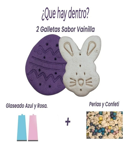 Kit Galleta Pascua Decorar Con Perlas, Confetti Y Glaseados