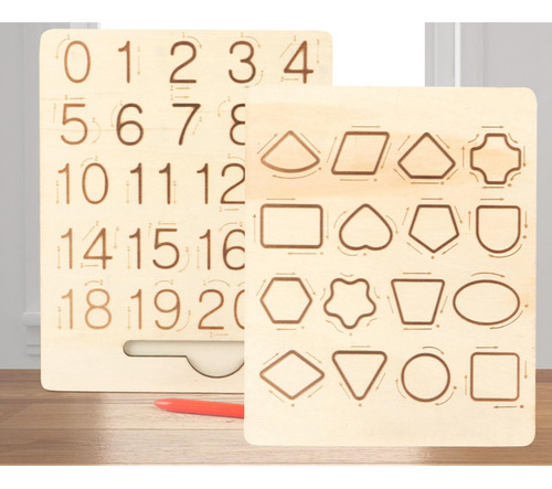 Tablero De Rastreo De Formas Y Números Para Niños, Tablero