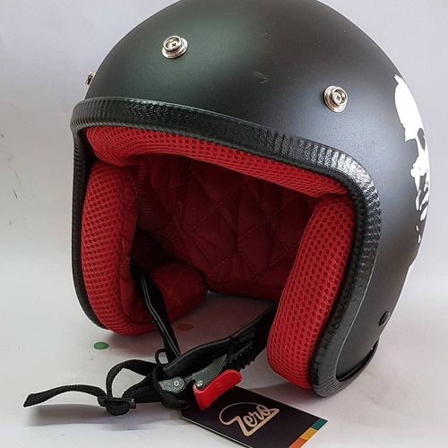 Imagem 2 de 3 de Capacete Oldschool Rebaix. Poderoso Chefão Custom Forro Red