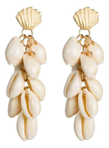 Pendientes Colgantes De Concha De Perlas Para Mujer, Joyeria