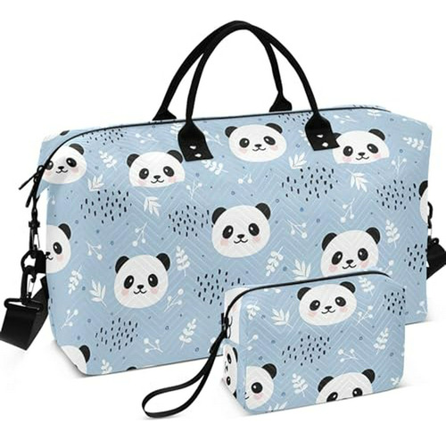 Set De Bolsas De Viaje Con Diseño De Panda Azul Lindo