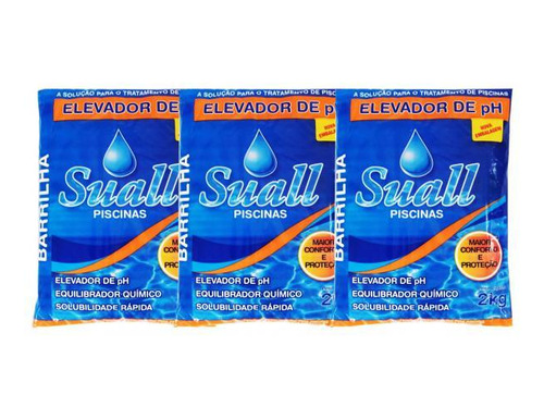 Kit 10 Barrilhas Leve Elevador Ph Para Piscina 2 Kg Suall