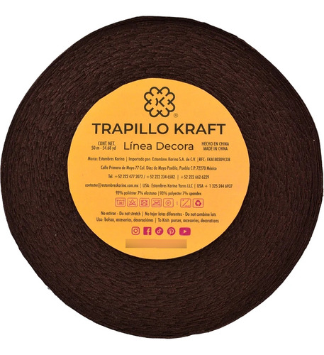 Trapillo Poliester Paq De 5 Rollos De 50 Mts C/u E. Erika 96 Cafe