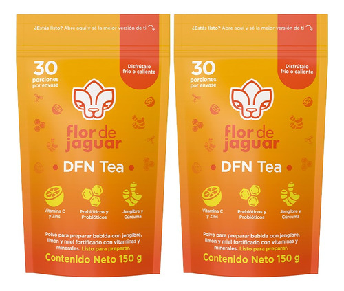 Flor De Jaguar | Pack 2 Dfn Tea , Té En Polvo Con Jengibre