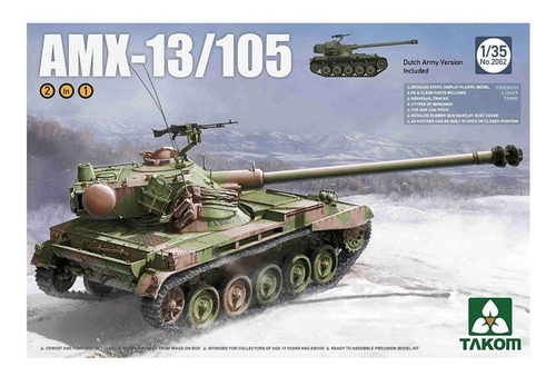 Maqueta Takom - Tanque Amx-13/105 Ejército Argentino - 1:35