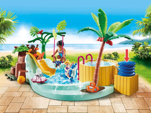 Playmobil Pileta Niños Jacuzzi +53pcs 4 Figuras 71529 Pileta Jacuzzi
