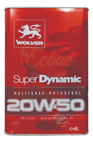 Aceite Wolver Super Dynamic 20w50 4 Litros // Ecban