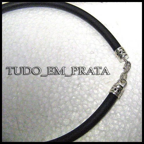 Imagem 3 de 4 de Cordão De Borracha De 8mm Com Ponteiras Em Prata