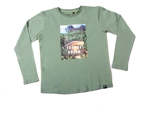Polera M/l Niño Verde Pillin