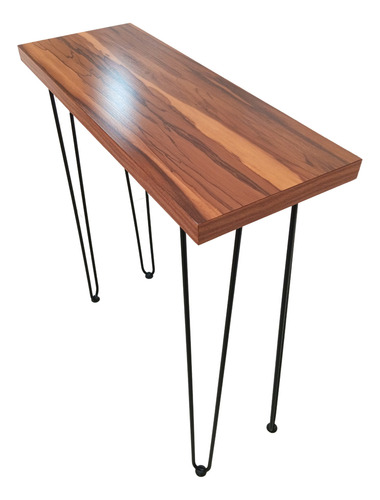 Mesa Recibidor Credenza Uxmal Repisa 80cm Largo X 90cm Alto Color Parota / Patas Negras