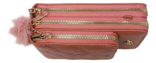 Bolsa Bandolera Diseño Corazón - Casual Y Cómoda Con Correa Coral Corazones Oro Coral