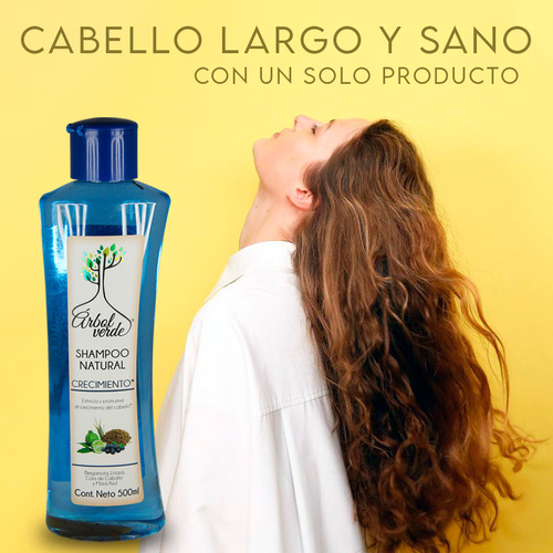 Shampoo Árbol Verde Natural Crecimiento 500ml