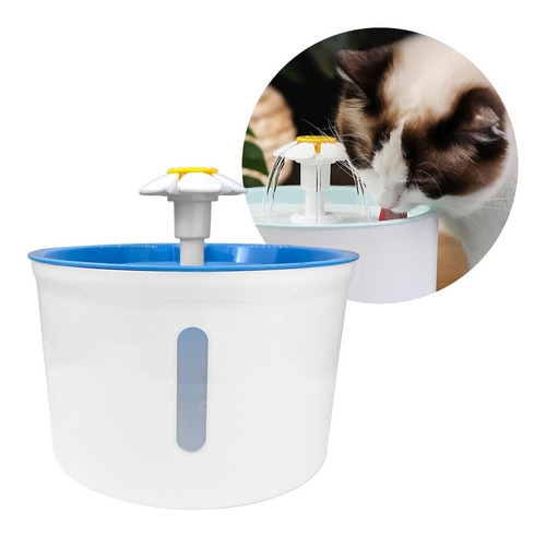 Fuente Dispensador De Agua Eléctrico Bebedero Gatos 1.6lts Color Blanco