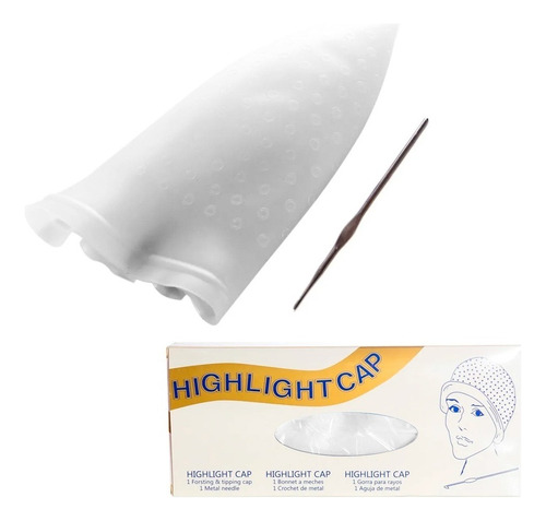 Highlight Cap Gorro Para Mechas Peluquería + Aguja Para Pelo Color Blanco