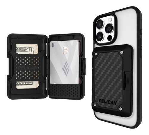 Magnetic Wallet Pelican For iPhone W/ Card Holder Rfid Black