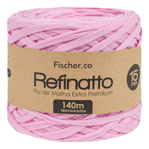 Fio Malha Extra Premium Refinatto Amigurumi 15mm Fischer Cor Rosa-claro