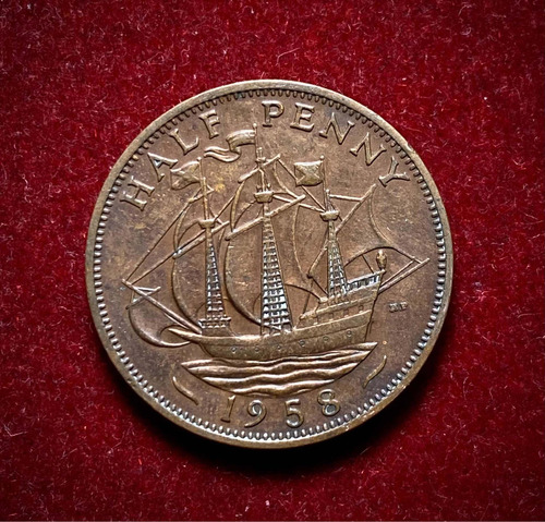 Moneda 1/2 Penique Inglaterra 1958 Km 896 (Usado)