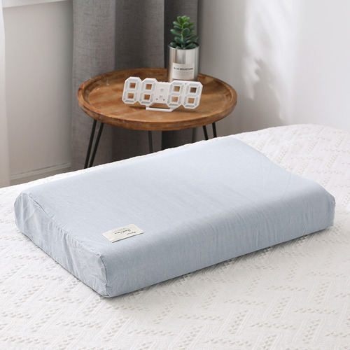 Funda De Almohada Azul Elegante De Látex Algodón Lavado