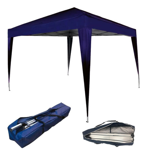 Imagem 2 de 10 de Tenda Gazebo Dobrável Sanfonada 3 X 3 M Azul