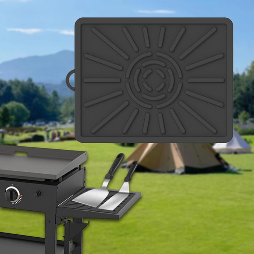 Alfombrilla De Silicona Para Plancha, Estante Lateral Negro