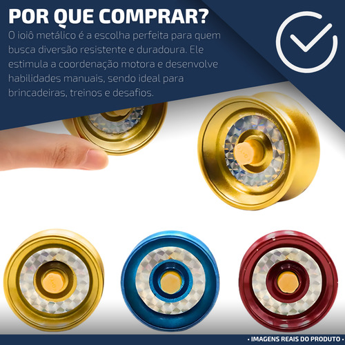 Ioio Yoyo Metal C/ Rolamento Profissional Cordinha Brinquedo
