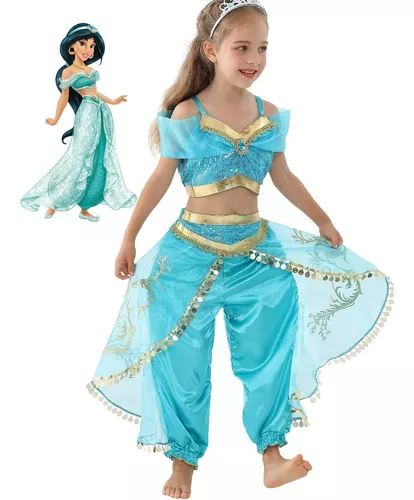 Disfraz de jazmín de Disney Aladdin Live Action para mujer, Multi Color