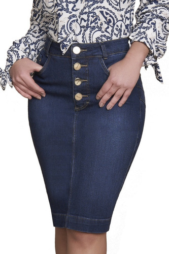Imagem 1 de 7 de Saia Tradicional Push Up Jeans Titanium - Tt25420
