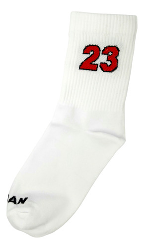 Calcetas 23 Basketball 1 / 2 Negro Blanco Rojo 3 Pack