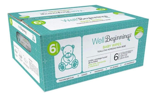 Toallitas Para Bebé Well Beginnings Caja Con 6 Paquetes