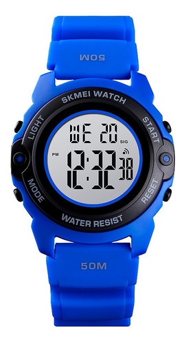 Reloj Niños Skmei 1574 Sumergible Digital Alarma Cronometro Color de la malla Azul