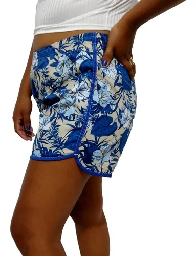 comprar Kit Com 05 Shorts Feminino Plus Size De Elástico Moda Praia
