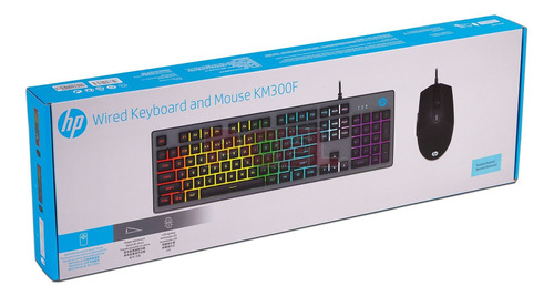 Teclado Y Mouse Gaming Hp Km300f Para Pc Plateado Negro