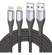 Comprar Cables De Datos Carga Rápida Para iPhone Negro 2m 2 Piezas