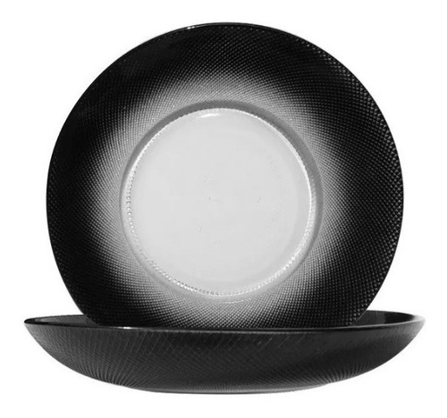 X6 Platos Hondos Antillas Rigolleau Vidrio Color Negro