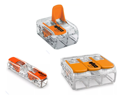 Kit 25x Conectores 2212411 + 25x 221412 + 25x 221413 Wago
