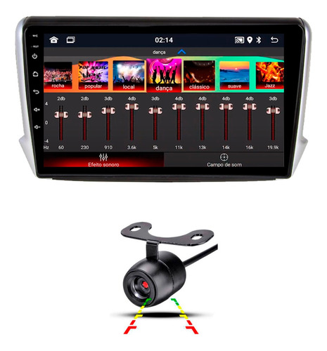 Central Multimidia Android Peugeot 208 2017 Gps Wif Usb 9pol