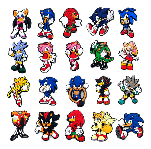 Set De 20 Pins Pines De Sonic, Adornos Crocs