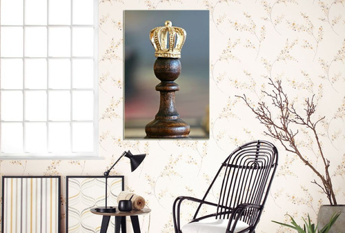 Vinilo Decorativo 60x90cm Ajedrez Juegos Chess Peon Reina M8