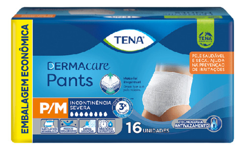 Kit 2 Fraldas Geriatrica Tena Dermacare Pants P/m16 G/eg16