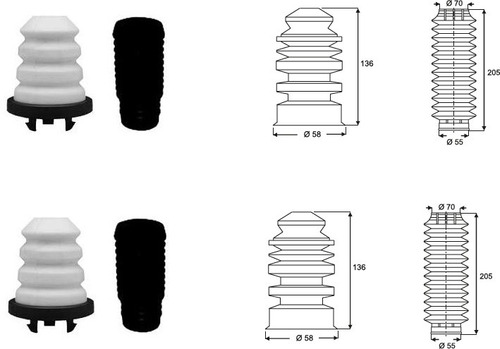 Kit Topes Y Fuelles Amort. Delantero- Trasero Ecosport /2012