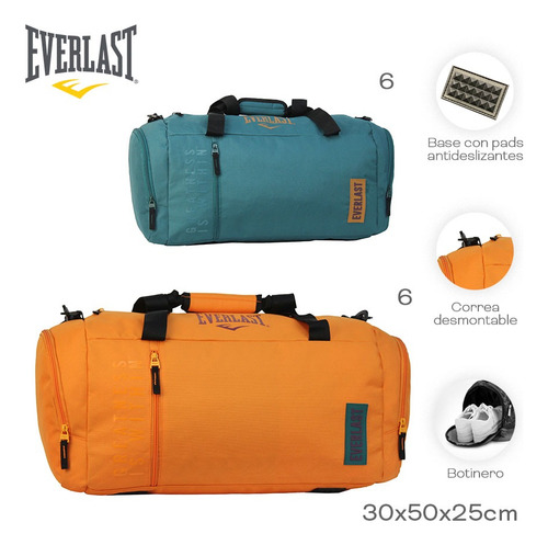 Bolso Deportivo Everlast Gimnasio Original Unisex Poliéster