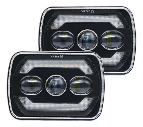 Faros De Automóvil Led 7x6 5x7 Pulgadas 2pcs Con Luz Diurna