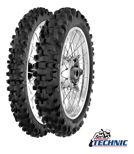 Kit 90/90-19 + 100/90-17 Pneus Tmx Trilhas C/camara Technic