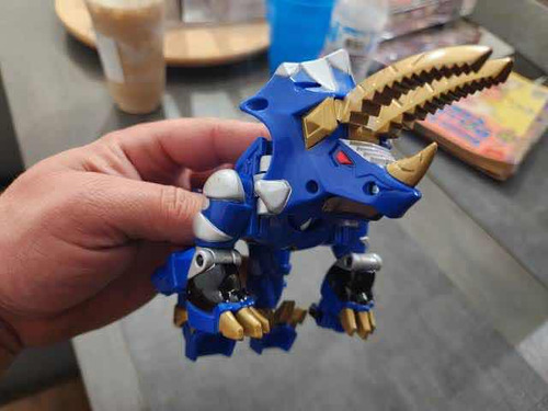 Figura Blue Ranger Dino Thunder Tricerazord, Bandai