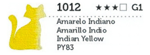 Tinta Óleo Premium G1 Transparente 20ml Gato Preto Cor Amarelo Indiano