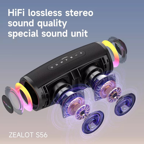 S Bocina Bluetooth Portátil Zealot S56 50w Ip67 Batería