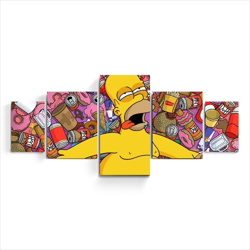 Cuadro Grande Moderno Los Simpson Homero Triptico Series Tv