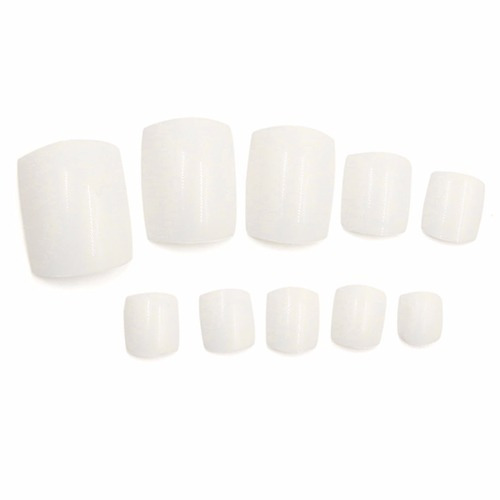 48 Uñas Postizas Para Pies Lisas Color Natural Liso