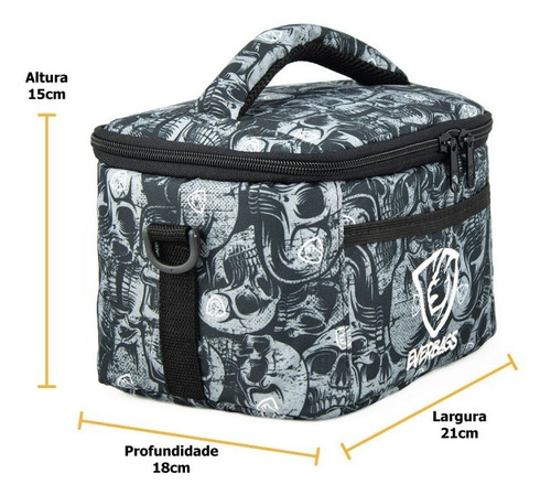 Imagem 7 de 9 de Bolsa Térmica Fitness Lancheira Marmiteira Caveira