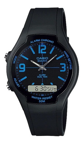 Relógio Casio Masculino Digital Analógico Aw-49he-2avdf Azul